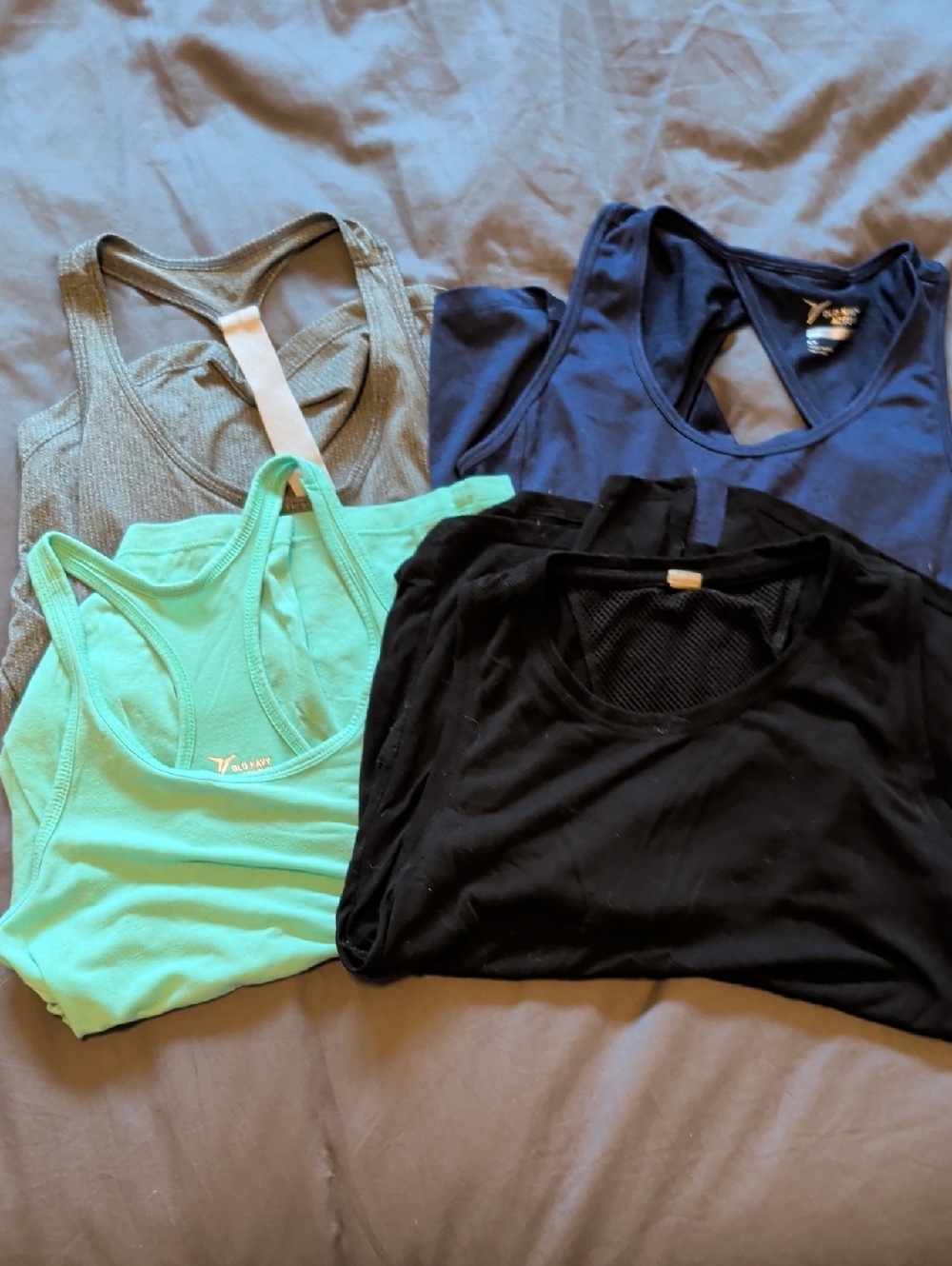 Old Navy Tank Bundle in Black, Navy, Mint, Gray